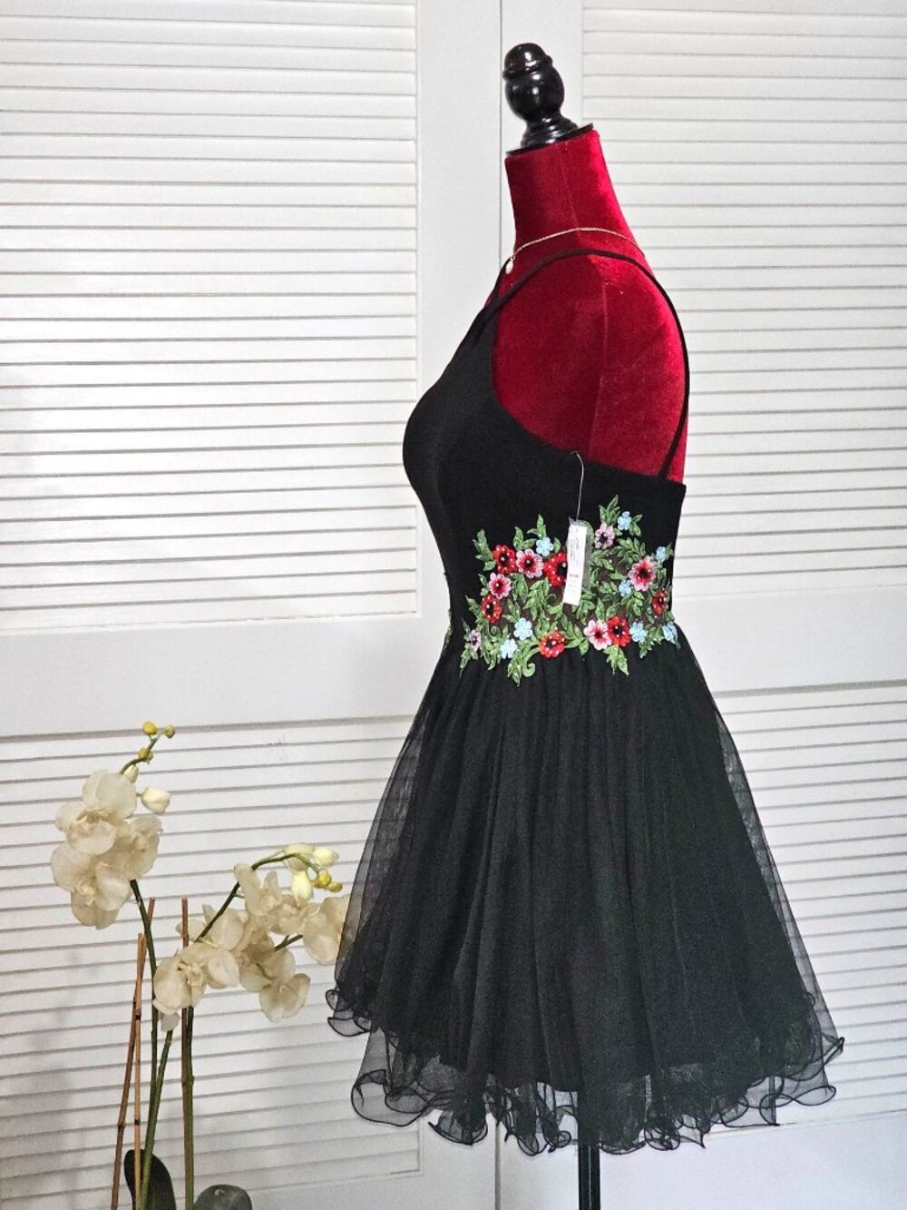 NWT Blondie Nites Stacy Sklar Dress 3 Embroidered Floral Fairycore Sz 7 169 - Picture 4 of 14